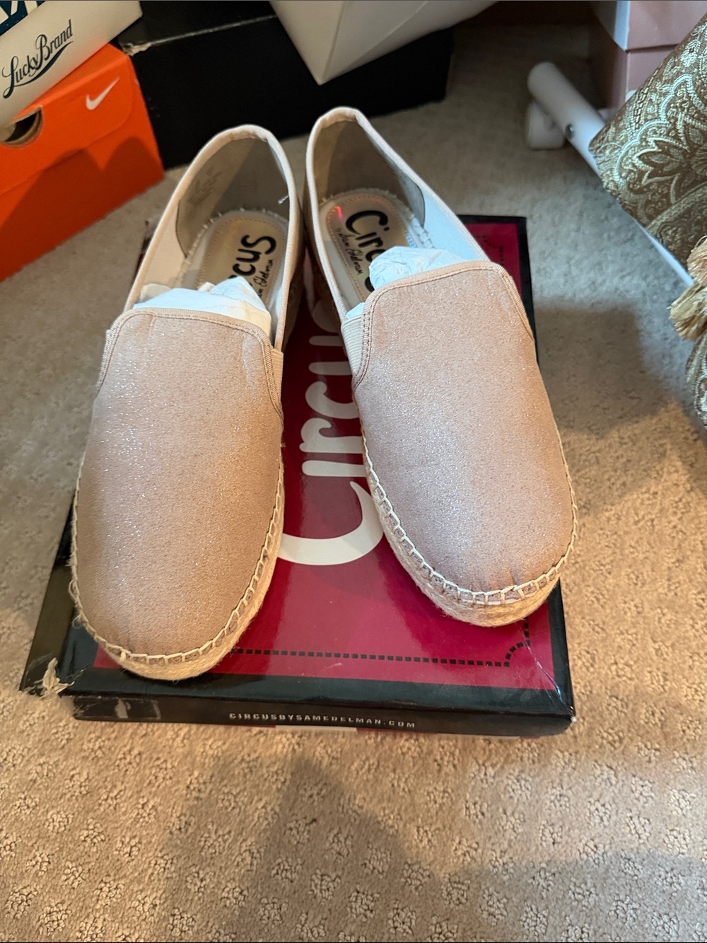Circus by Sam Edelman Blush Pink Suede Espadrille Slip-Ons
